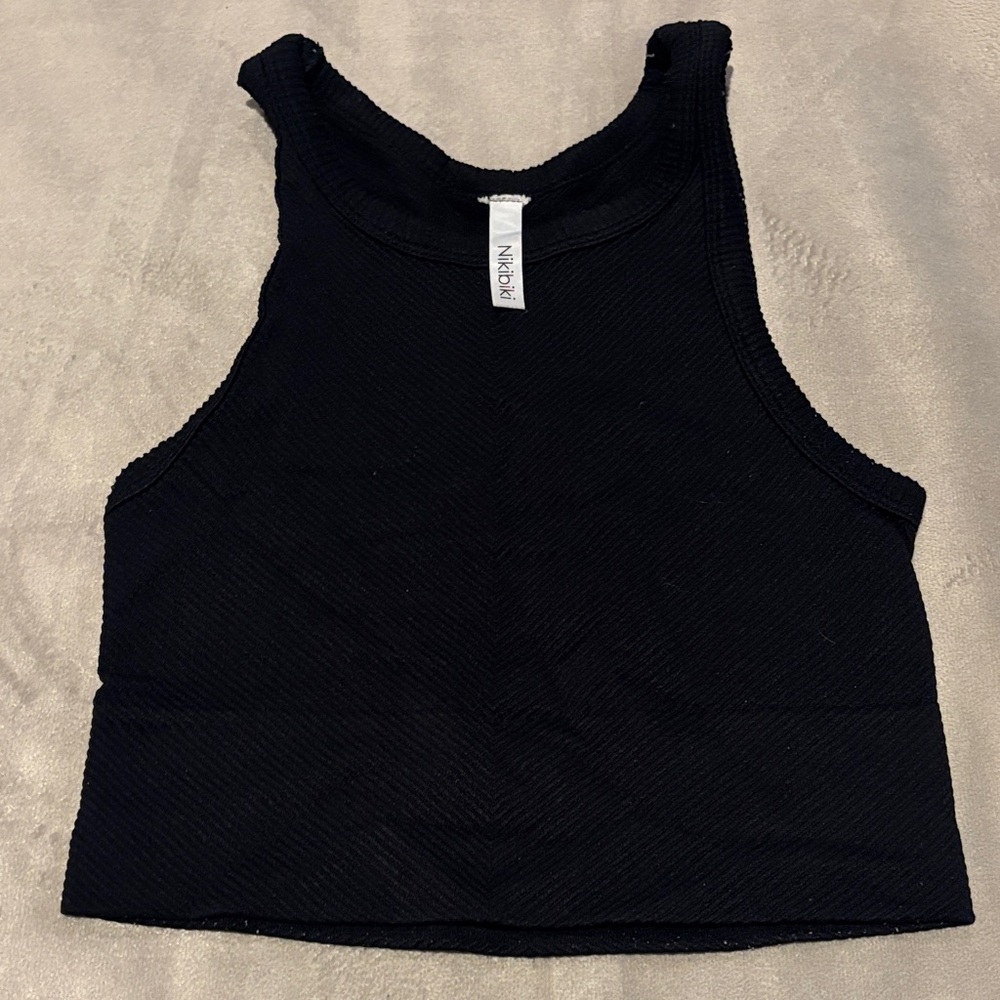 NAK Black Textured Tank Top